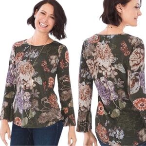 Chico’s Floral‎ Pleat-Detail Top